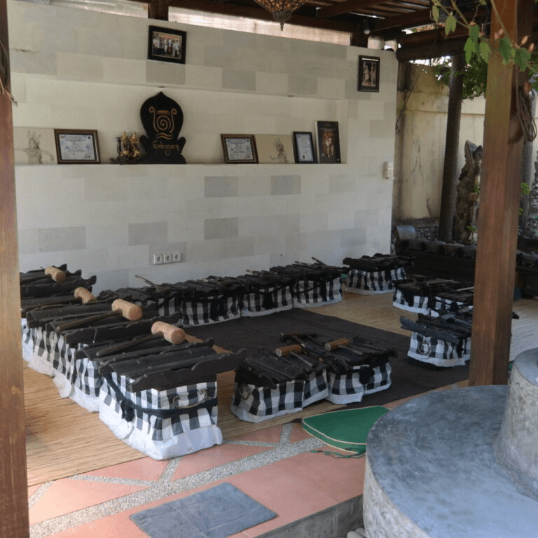 Antique gamelan instruments in the Mekar Bhuana collection